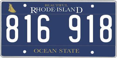 RI license plate 816918