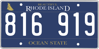 RI license plate 816919