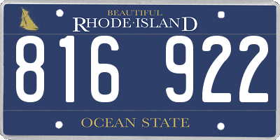 RI license plate 816922