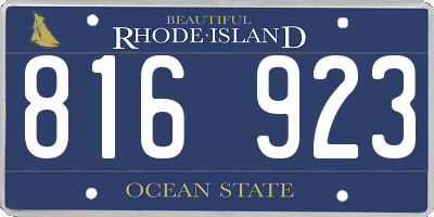 RI license plate 816923