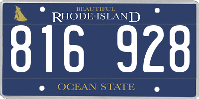 RI license plate 816928