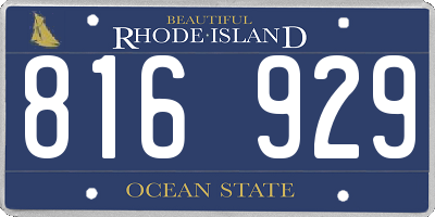 RI license plate 816929
