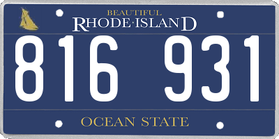 RI license plate 816931