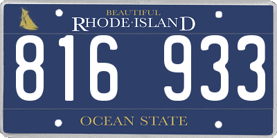 RI license plate 816933