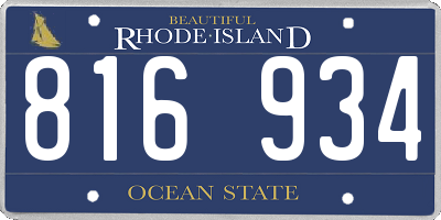 RI license plate 816934