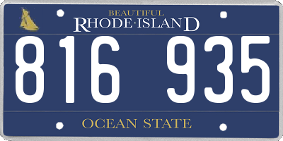 RI license plate 816935