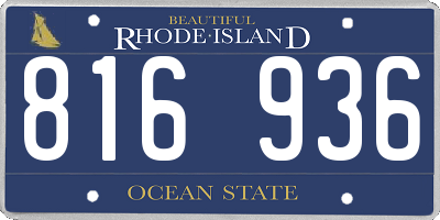 RI license plate 816936
