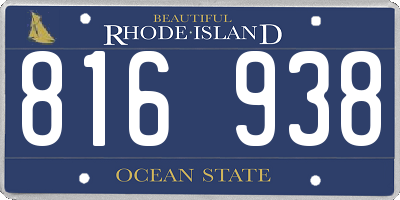 RI license plate 816938