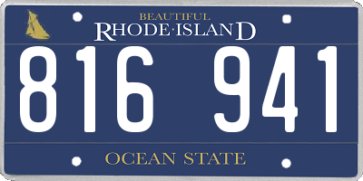 RI license plate 816941