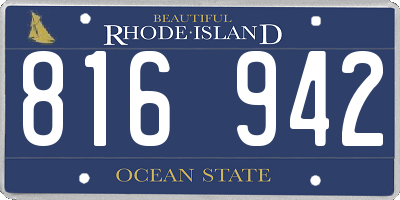 RI license plate 816942