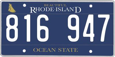 RI license plate 816947