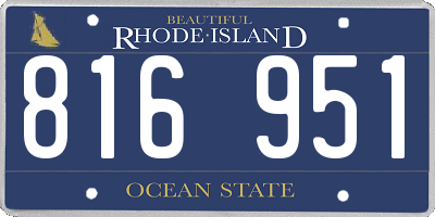 RI license plate 816951