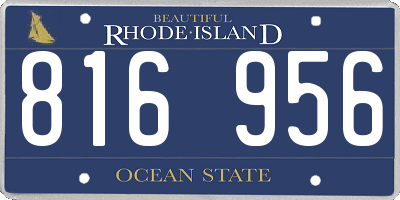 RI license plate 816956