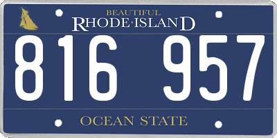 RI license plate 816957