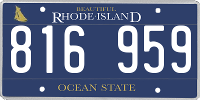 RI license plate 816959