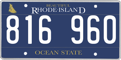 RI license plate 816960