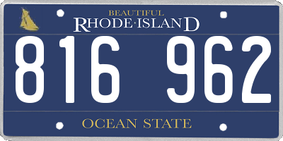 RI license plate 816962