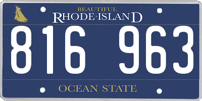 RI license plate 816963
