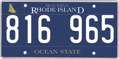 RI license plate 816965