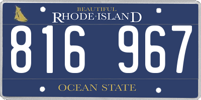 RI license plate 816967