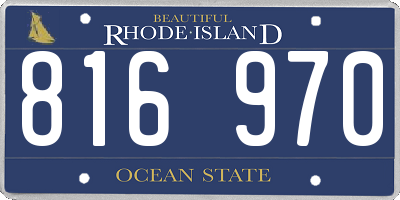 RI license plate 816970