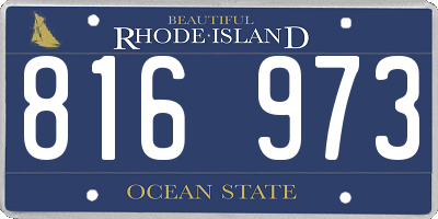 RI license plate 816973