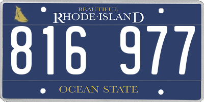 RI license plate 816977