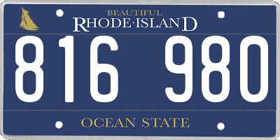 RI license plate 816980