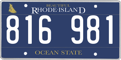 RI license plate 816981