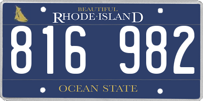 RI license plate 816982