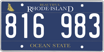RI license plate 816983