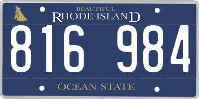 RI license plate 816984