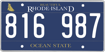 RI license plate 816987