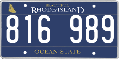 RI license plate 816989