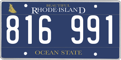 RI license plate 816991