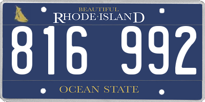 RI license plate 816992