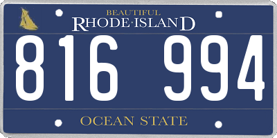 RI license plate 816994