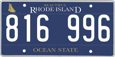 RI license plate 816996