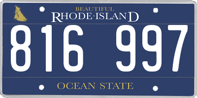 RI license plate 816997