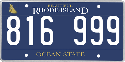 RI license plate 816999