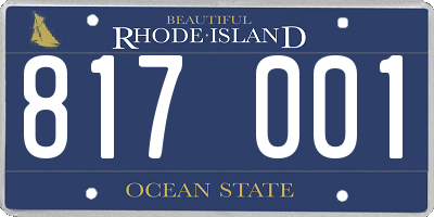 RI license plate 817001