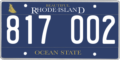 RI license plate 817002