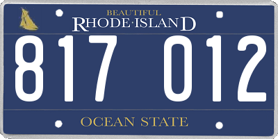 RI license plate 817012