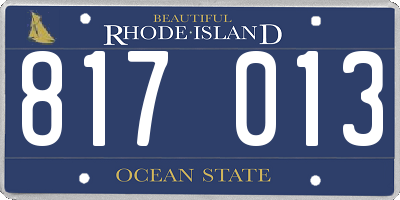 RI license plate 817013