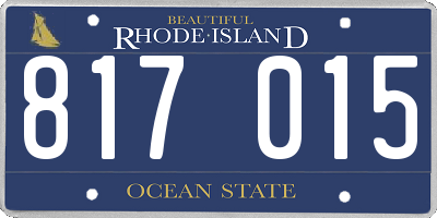 RI license plate 817015