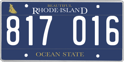 RI license plate 817016