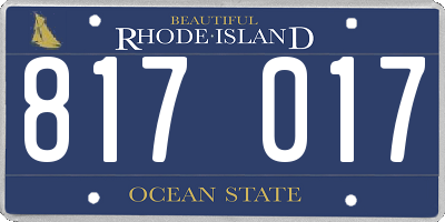 RI license plate 817017