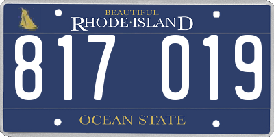 RI license plate 817019