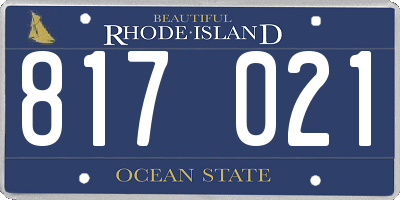 RI license plate 817021
