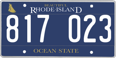 RI license plate 817023